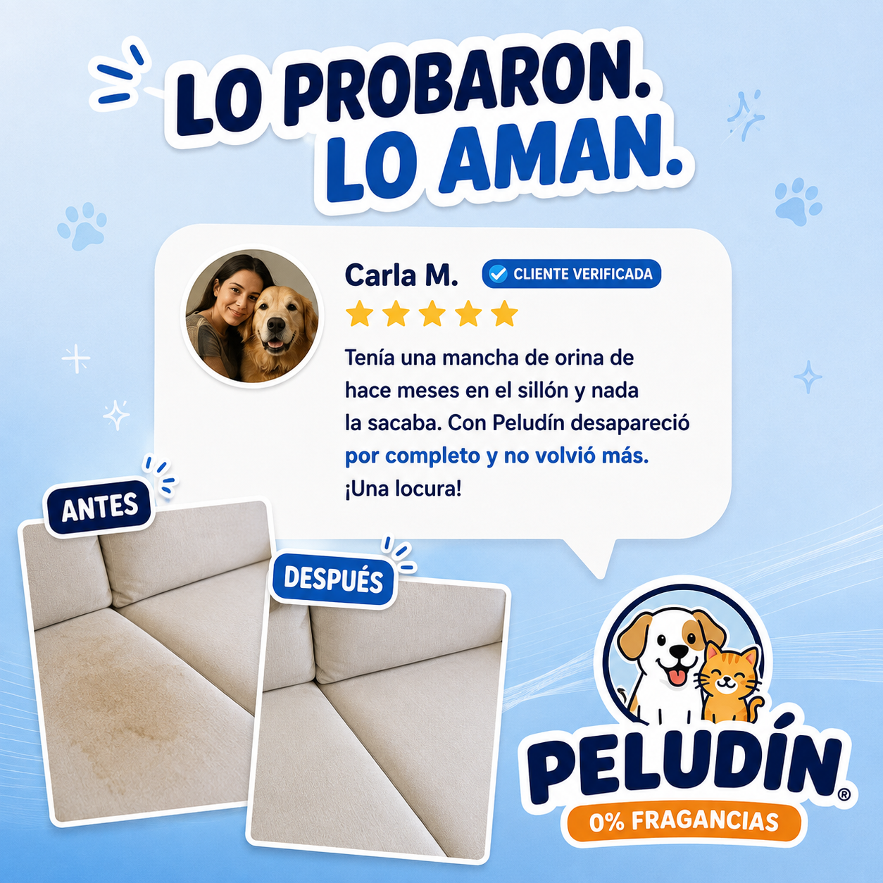 Peludín | Eliminador de Manchas y Olores